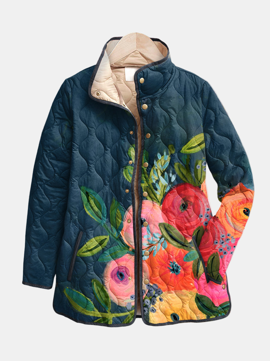 Lorynna | Vintage Floral Print Quilted Jacket