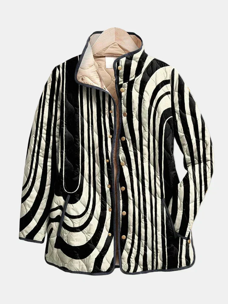 Trevia | Casual Quilted Jacket with Abstract Geometric Design
