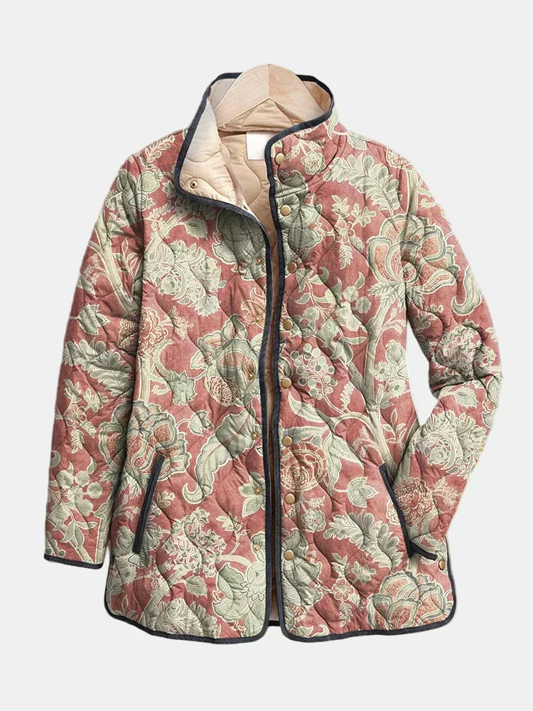 Jysara | Vintage Floral Casual Quilted Jacket
